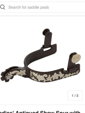 NWT Weaver Leather Antique Floral Trim Spurs with Leather Turquoise Cross Straps